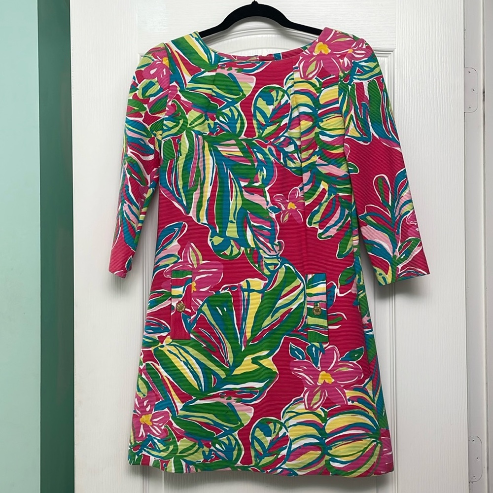 Lilly Pulitzer Pomegranate Charlene Jungle Print Shift Dress Size Small